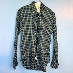 ralph lauren green and blue men’s buttondown dress shirt size small